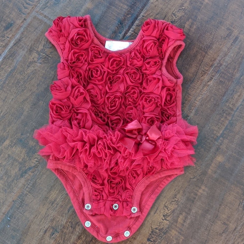 Red Flower Onesie 6-9 months